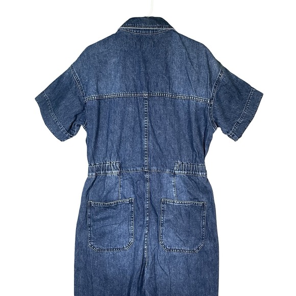 Free People We the Free Marci Denim Jumpsuit Women's Size L City Coveralls - Picture 5 of 13